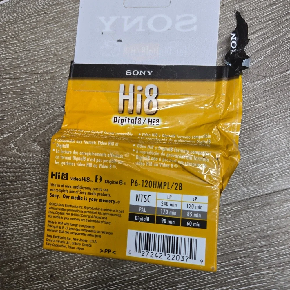 Sony Hi8 Digital8 120min HMP Video Cassette Tape Sealed P6-120HMPL/2B New
